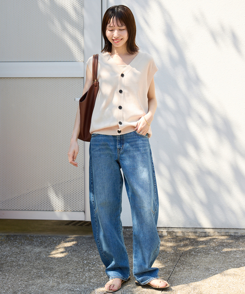 新品未使用　総針Vネック ニットベスト　スローブイエナ SLOBE IENA｜《WEB限定/追加》総針Vネック ニットベスト