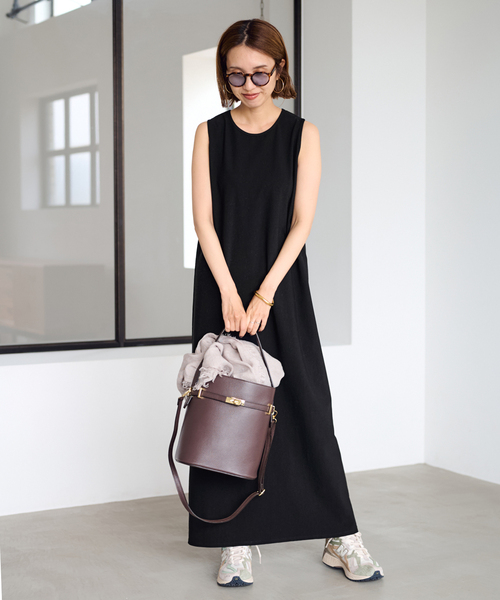 FRAMeWORK（フレームワーク）の「トリコットタンクドレス（ワンピース・レディース・ブラック/ブラウン/イエロー・36/38）」の5枚目の写真