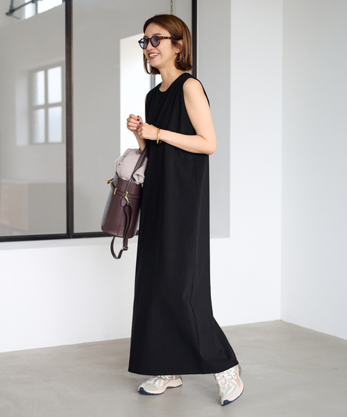 FRAMeWORK（フレームワーク）の「トリコットタンクドレス（ワンピース・レディース・ブラック/ブラウン/イエロー・36/38）」の6枚目の写真