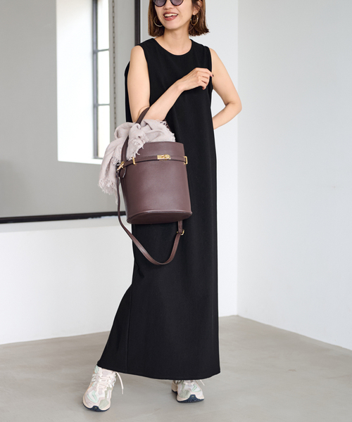 FRAMeWORK（フレームワーク）の「トリコットタンクドレス（ワンピース・レディース・ブラック/ブラウン/イエロー・36/38）」の8枚目の写真