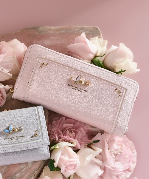 Samantha Thavasa Petit Choice（サマンサタバサ　プチチョイス）の「バタフライビジュー 長財布（財布・レディース・ライトブルー/ピンク/ペールイエロー・FREE）」の3枚目の写真