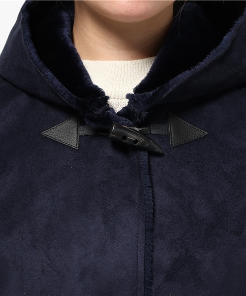 SEVENDAYS=SUNDAY（セブンデイズサンデイ）の「フェイクムートンダッフルコート（ピーコート・レディース・ネイビー/キャメル・LARGE/MEDIUM）」の8枚目の写真