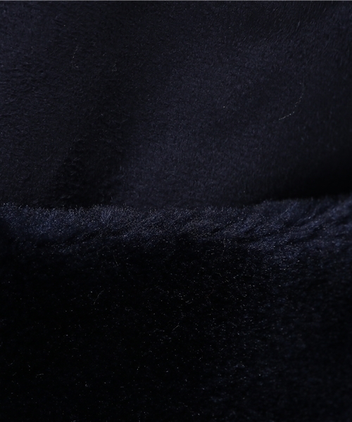 SEVENDAYS=SUNDAY（セブンデイズサンデイ）の「フェイクムートンダッフルコート（ピーコート・レディース・ネイビー/キャメル・LARGE/MEDIUM）」の4枚目の写真