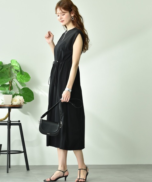 INTERPLANET(インタープラネット)の「【Dignite collier】異素材ドッキングワンピース(ワンピース・レディース・ブラック・FREE)」の6枚目の写真