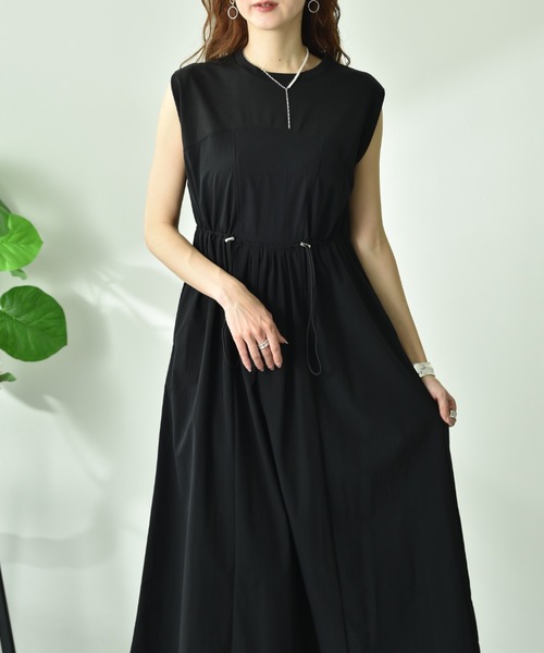INTERPLANET(インタープラネット)の「【Dignite collier】異素材ドッキングワンピース(ワンピース・レディース・ブラック・FREE)」の9枚目の写真