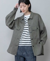 【吸水性】【発散性】フレンチリネンキャンバスシャツアウター
