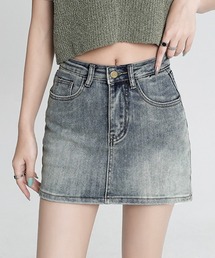 Riff（リフ）の「デニムミニスカート インナーパンツ付き（デニムスカート）」