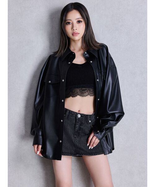 GYDA（ジェイダ）の「ハイウエストダメージスカートライクデニムショートパンツ（デニムスカート・レディース・ピンク/ブラック/ライトブルー・SMALL/MEDIUM）」の10枚目の写真