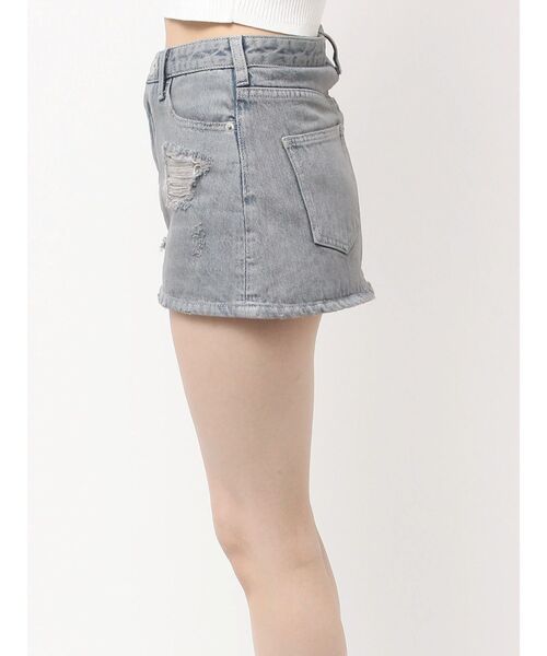 GYDA（ジェイダ）の「ハイウエストダメージスカートライクデニムショートパンツ（デニムスカート・レディース・ピンク/ブラック/ライトブルー・SMALL/MEDIUM）」の13枚目の写真