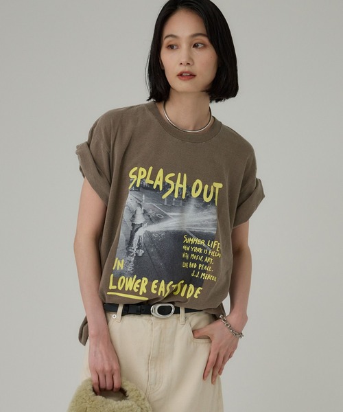 jj mercer（ジェイジェイマーサー）の「【J.J. Mercer】＜別注＞SPLASH TEE（Tシャツ/カットソー・レディース・ブラウン・フリー）」の2枚目の写真