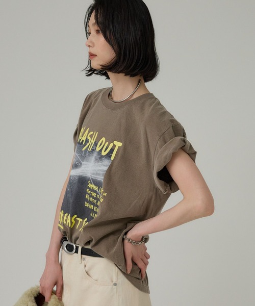 jj mercer（ジェイジェイマーサー）の「【J.J. Mercer】＜別注＞SPLASH TEE（Tシャツ/カットソー・レディース・ブラウン・フリー）」の4枚目の写真