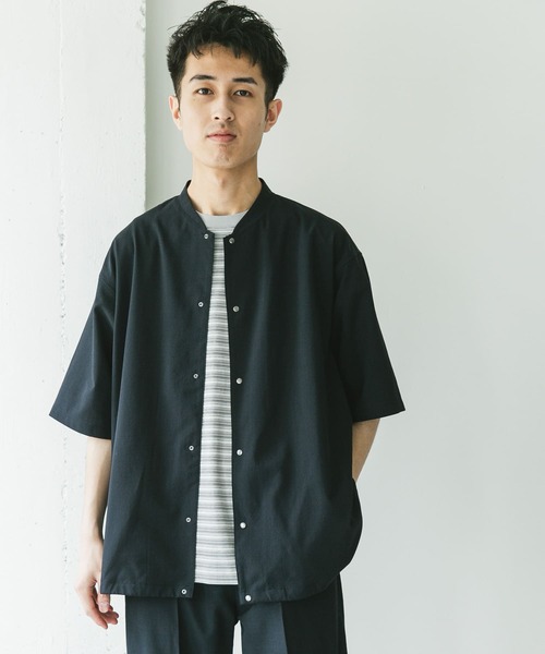 新品タグ付URBAN RESEARCHリネン黒 ショートスリーブオールインワン セール】『UR TECH DRYLUXE』ショートスリーブブルゾン