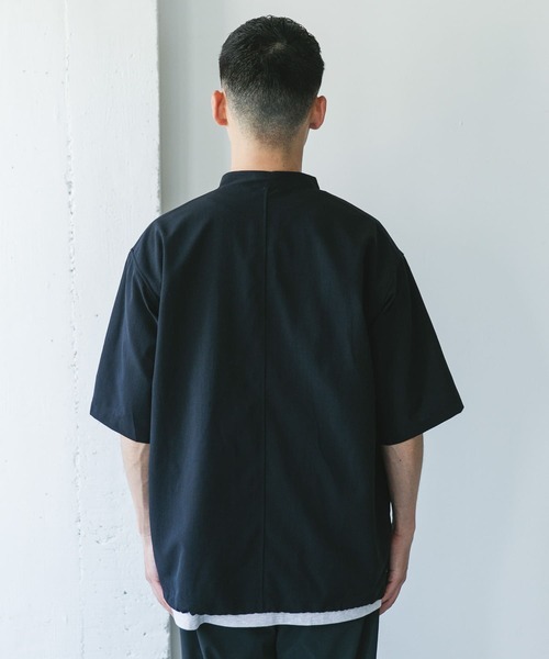 新品タグ付URBAN RESEARCHリネン黒 ショートスリーブオールインワン セール】『UR TECH DRYLUXE』ショートスリーブブルゾン