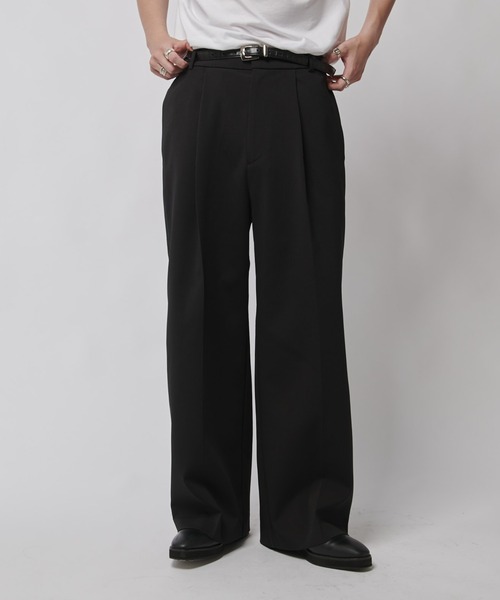 Jent Louis スラックス ダブルクロス タックワイドパンツ（スラックス）｜Lui's（ルイス）の