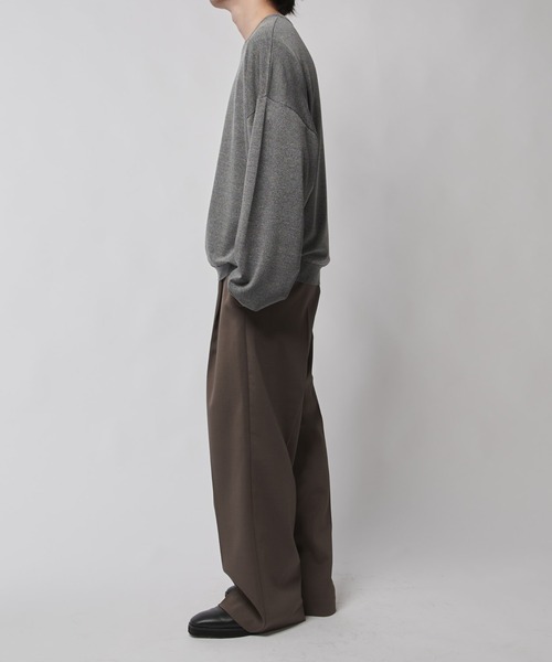 ダブルクロス タックワイドパンツ（スラックス）｜Lui's（ルイス）の