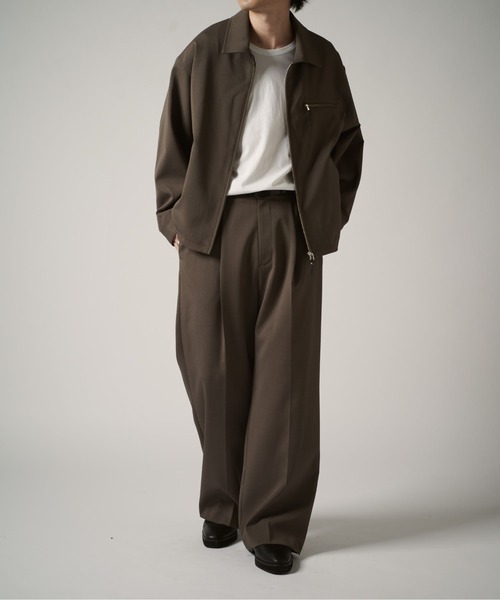 ダブルクロス タックワイドパンツ（スラックス）｜Lui's（ルイス）の