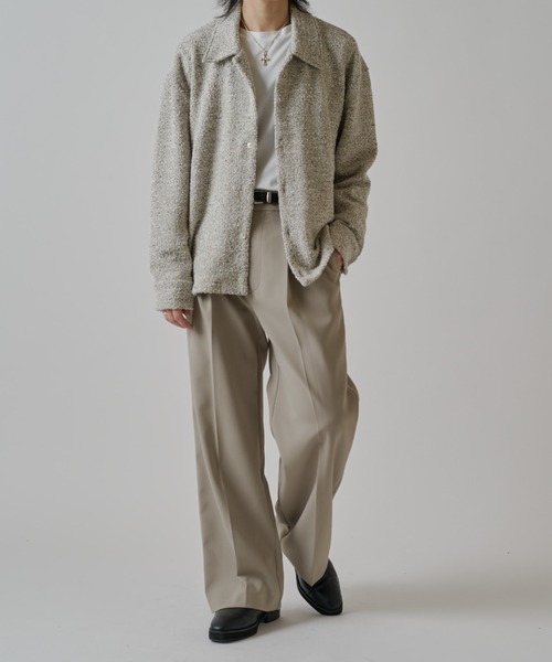 Lui's（ルイス）の「ダブルクロス タックワイドパンツ（スラックス・メンズ・アッシュグレー/ブラック/モカ・M/S）」の17枚目の写真