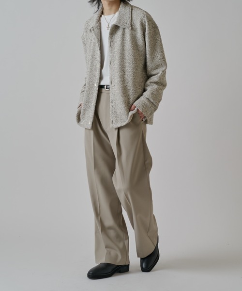 Lui's（ルイス）の「ダブルクロス タックワイドパンツ（スラックス・メンズ・アッシュグレー/ブラック/モカ・M/S）」の16枚目の写真