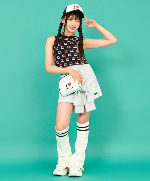 ANAP GiRL(アナップガール)の「ILOVE ANAP ミニボストンBAG(ショルダーバッグ・キッズ・ホワイト/イエロー/ブラック・FREE)」の8枚目の写真