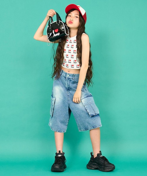 ANAP GiRL(アナップガール)の「ILOVE ANAP ミニボストンBAG(ショルダーバッグ・キッズ・ホワイト/イエロー/ブラック・FREE)」の9枚目の写真