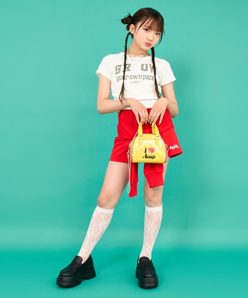 ANAP GiRL(アナップガール)の「ILOVE ANAP ミニボストンBAG(ショルダーバッグ・キッズ・ホワイト/イエロー/ブラック・FREE)」の11枚目の写真