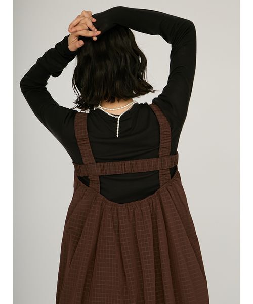 emmi（エミ）の「【限定カラー】ボックスチェックワンピースセット（ワンピース・レディース・ブラウン/ブラック/カーキ・0/1）」の13枚目の写真