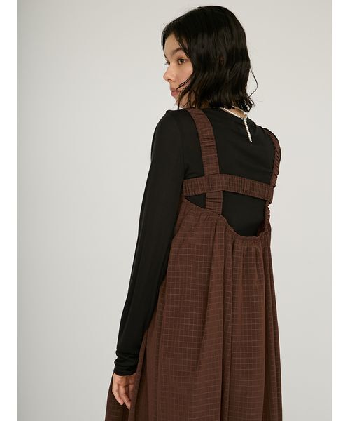 emmi（エミ）の「【限定カラー】ボックスチェックワンピースセット（ワンピース・レディース・ブラウン/ブラック/カーキ・0/1）」の14枚目の写真