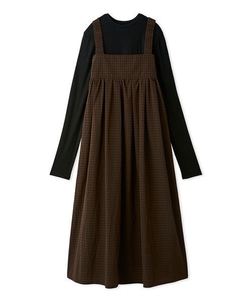 emmi（エミ）の「【限定カラー】ボックスチェックワンピースセット（ワンピース・レディース・ブラウン/ブラック/カーキ・0/1）」の22枚目の写真