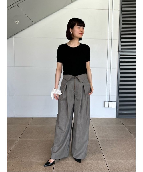 ESTNATION（エストネーション）の「ESTNATION / ハイウエスト フロントジップ タックパンツ（その他パンツ・レディース・グレー/ブラック・38/36）」の11枚目の写真