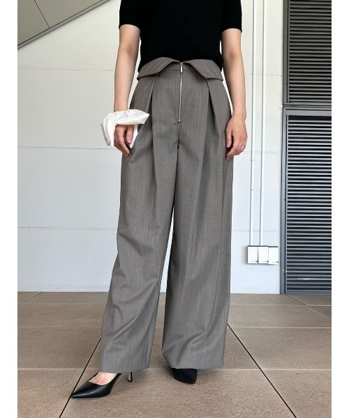 ESTNATION（エストネーション）の「ESTNATION / ハイウエスト フロントジップ タックパンツ（その他パンツ・レディース・グレー/ブラック・38/36）」の12枚目の写真