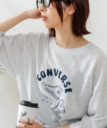 【CONVERSE/コンバース】シュ－ズ柄 7分袖 Tシャツ