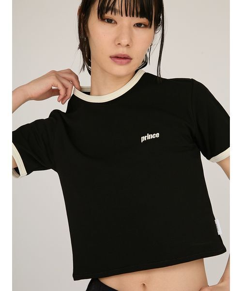 emmi(エミ)の「【prince|emmi】コンパクトリンガーTシャツ(Tシャツ/カットソー・レディース・クリーム/ブラック・F)」の2枚目の写真