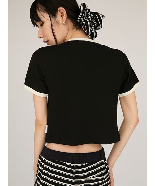 emmi(エミ)の「【prince|emmi】コンパクトリンガーTシャツ(Tシャツ/カットソー・レディース・クリーム/ブラック・F)」の7枚目の写真
