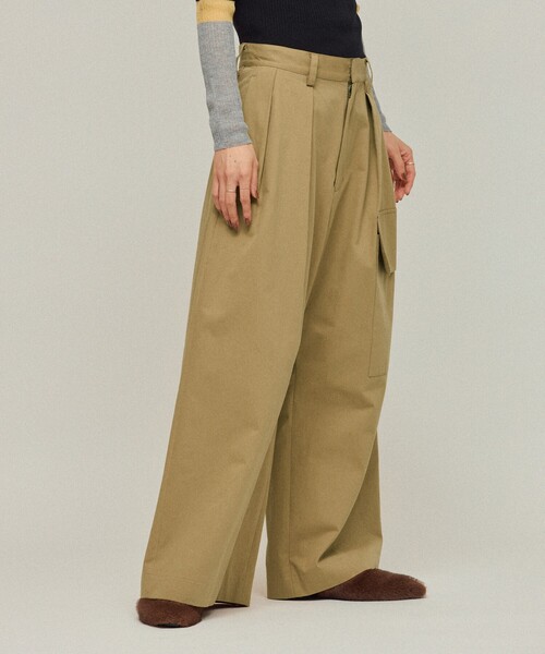 Firsthand（ファーストハンド）の「Firsthand/ファーストハンド ハイカウント チノワイドパンツ（チノパンツ・レディース・ブラック/キャメル・S/M）」の21枚目の写真