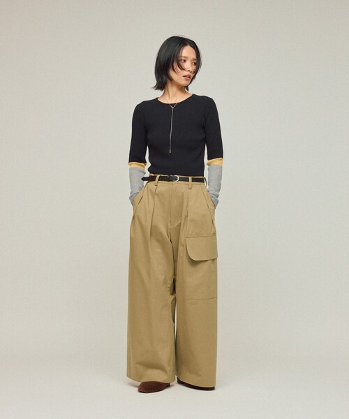 Firsthand（ファーストハンド）の「Firsthand/ファーストハンド ハイカウント チノワイドパンツ（チノパンツ・レディース・ブラック/キャメル・S/M）」の20枚目の写真