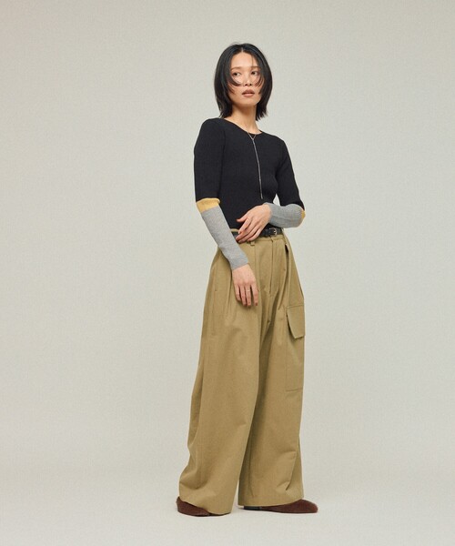 Firsthand（ファーストハンド）の「Firsthand/ファーストハンド ハイカウント チノワイドパンツ（チノパンツ・レディース・ブラック/キャメル・S/M）」の18枚目の写真