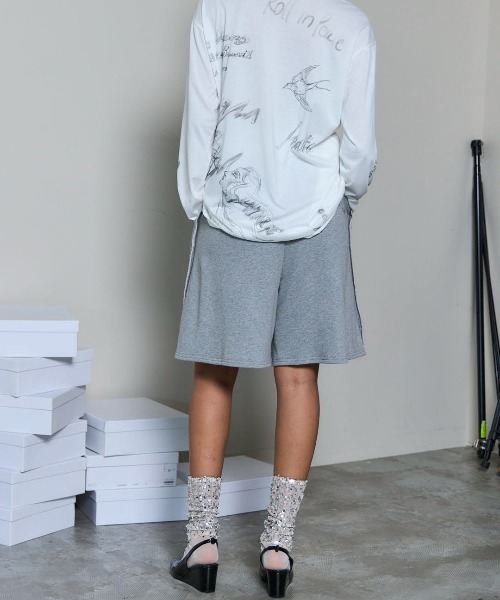 MAISON SPECIAL(メゾンスペシャル)の「Sweat Shorts/スウェットハーフパンツ(スウェットパンツ・レディース・ブラック/ホワイト/グレー・36/38)」の8枚目の写真