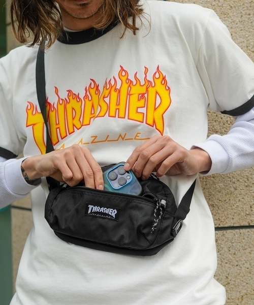 THRASHER（スラッシャー）の「【THRASHER/スラッシャー】Mini Shoulder Pouch＜ヨコ＞　撥水加工　ブランドロゴ　ショルダーバッグ　ウエストボディバッグ（ショルダーバッグ・メンズ・ブラック/ブラック系その他/ブラック×ホワイト・FREE）」の11枚目の写真