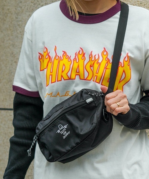 THRASHER（スラッシャー）の「【THRASHER/スラッシャー】Mini Shoulder Pouch＜ヨコ＞　撥水加工　ブランドロゴ　ショルダーバッグ　ウエストボディバッグ（ショルダーバッグ・メンズ・ブラック/ブラック系その他/ブラック×ホワイト・FREE）」の19枚目の写真