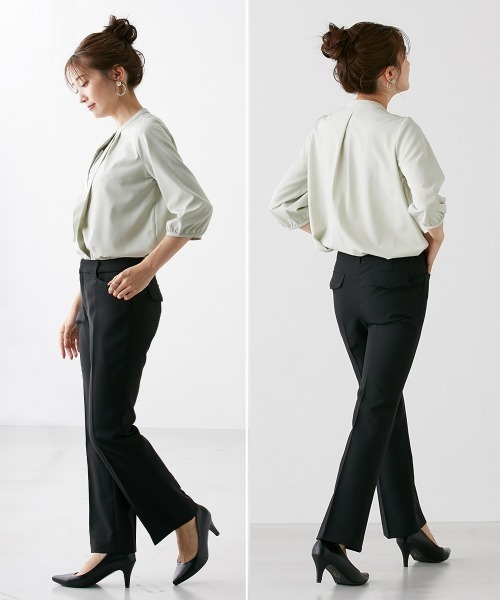 Petitjo（プッチージョ）の「小さいサイズ　【レディーススーツ】3点セットスーツ（ジャケット＋スカート＋パンツ）　低身長さん・小柄女性（スーツセット・レディース・ブラック/ネイビー系・PSS/PS/PM/PL/PLL/3L）」の16枚目の写真