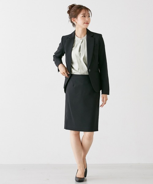 Petitjo（プッチージョ）の「小さいサイズ　【レディーススーツ】3点セットスーツ（ジャケット＋スカート＋パンツ）　低身長さん・小柄女性（スーツセット・レディース・ブラック/ネイビー系・PSS/PS/PM/PL/PLL/3L）」の18枚目の写真