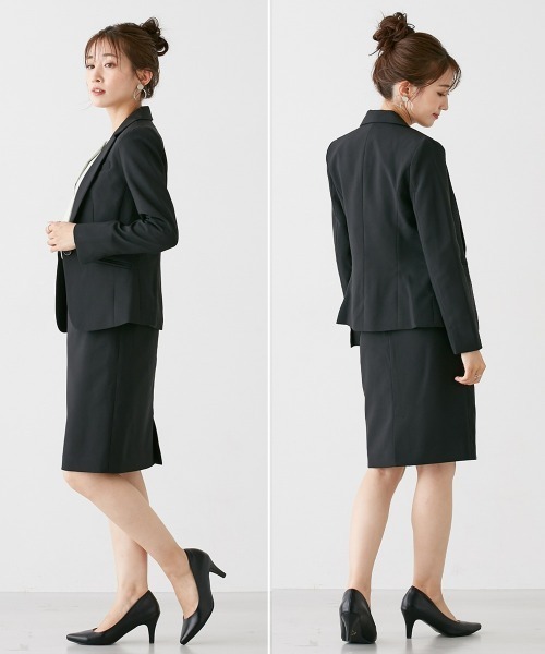 Petitjo（プッチージョ）の「小さいサイズ　【レディーススーツ】3点セットスーツ（ジャケット＋スカート＋パンツ）　低身長さん・小柄女性（スーツセット・レディース・ブラック/ネイビー系・PSS/PS/PM/PL/PLL/3L）」の19枚目の写真