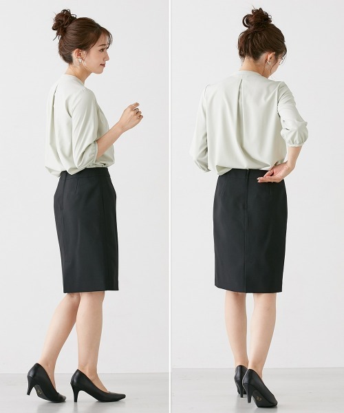 Petitjo（プッチージョ）の「小さいサイズ　【レディーススーツ】3点セットスーツ（ジャケット＋スカート＋パンツ）　低身長さん・小柄女性（スーツセット・レディース・ブラック/ネイビー系・PSS/PS/PM/PL/PLL/3L）」の21枚目の写真