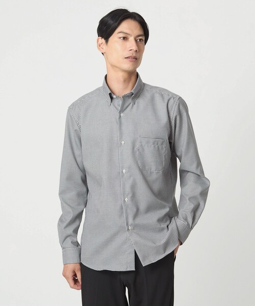 エブリット コットンオックス ギンガムチェック スナップ ボタンダウン