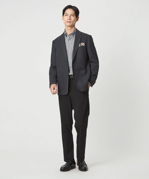 green label relaxing（グリーンレーベルリラクシング）の「エブリット コットンオックス ギンガムチェック スナップ ボタンダウン シャツ -イージーアイロン-（ビジネスシャツ・メンズ・ブラック・XL/M/L/S）」の3枚目の写真