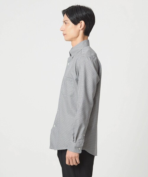 green label relaxing（グリーンレーベルリラクシング）の「エブリット コットンオックス ギンガムチェック スナップ ボタンダウン シャツ -イージーアイロン-（ビジネスシャツ・メンズ・ブラック・XL/M/L/S）」の5枚目の写真