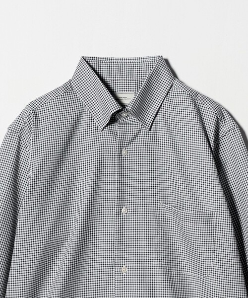 green label relaxing（グリーンレーベルリラクシング）の「エブリット コットンオックス ギンガムチェック スナップ ボタンダウン シャツ -イージーアイロン-（ビジネスシャツ・メンズ・ブラック・XL/M/L/S）」の10枚目の写真