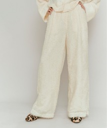フェザーヤーン ハイウエスト タック イージーパンツ / Feather Yarn High-Waisted Tuck Pants