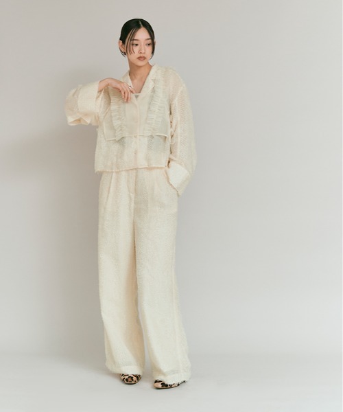 W:Huku（フーク）の「フェザーヤーン ハイウエスト タック イージーパンツ / Feather Yarn High-Waisted Tuck Pants（その他パンツ・レディース・ブラック/アイボリー・M/L）」の20枚目の写真