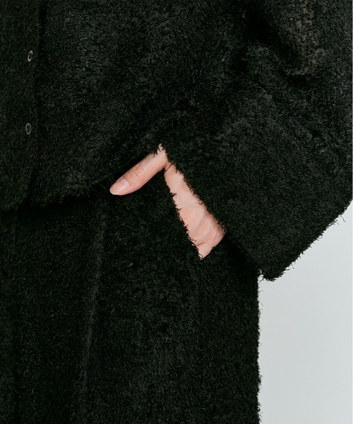 W:Huku（フーク）の「フェザーヤーン ハイウエスト タック イージーパンツ / Feather Yarn High-Waisted Tuck Pants（その他パンツ・レディース・ブラック/アイボリー・M/L）」の19枚目の写真